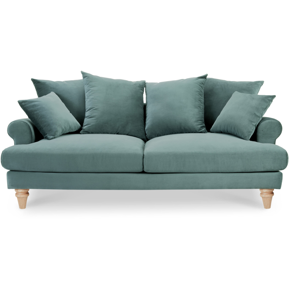 Home Detail Churchill 3 Seater Teal Velvet Sofa Image 3