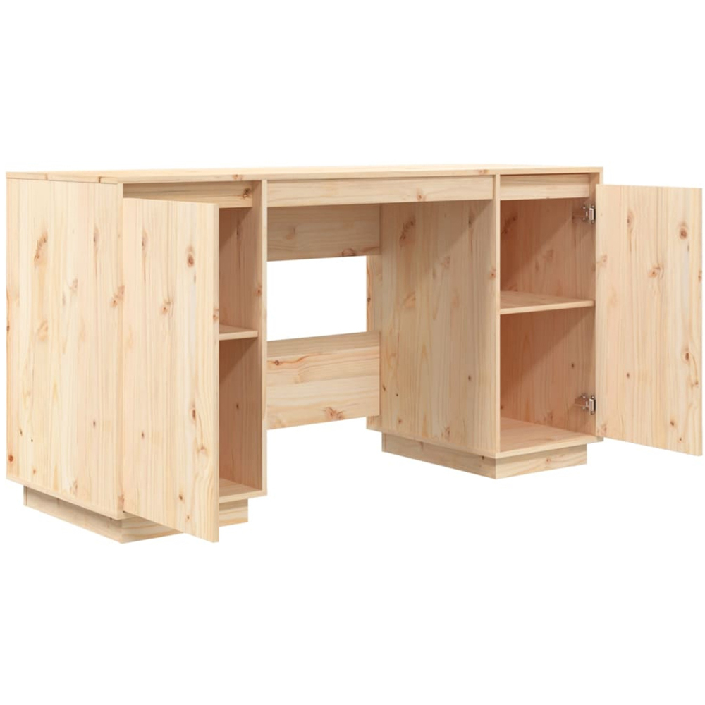 vidaXL Modern Pine Wood Desk White Image 3