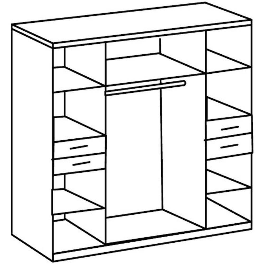 TJ'S New York 6 Door 4 Drawer Graphite Wardrobe with Mirror Image 4