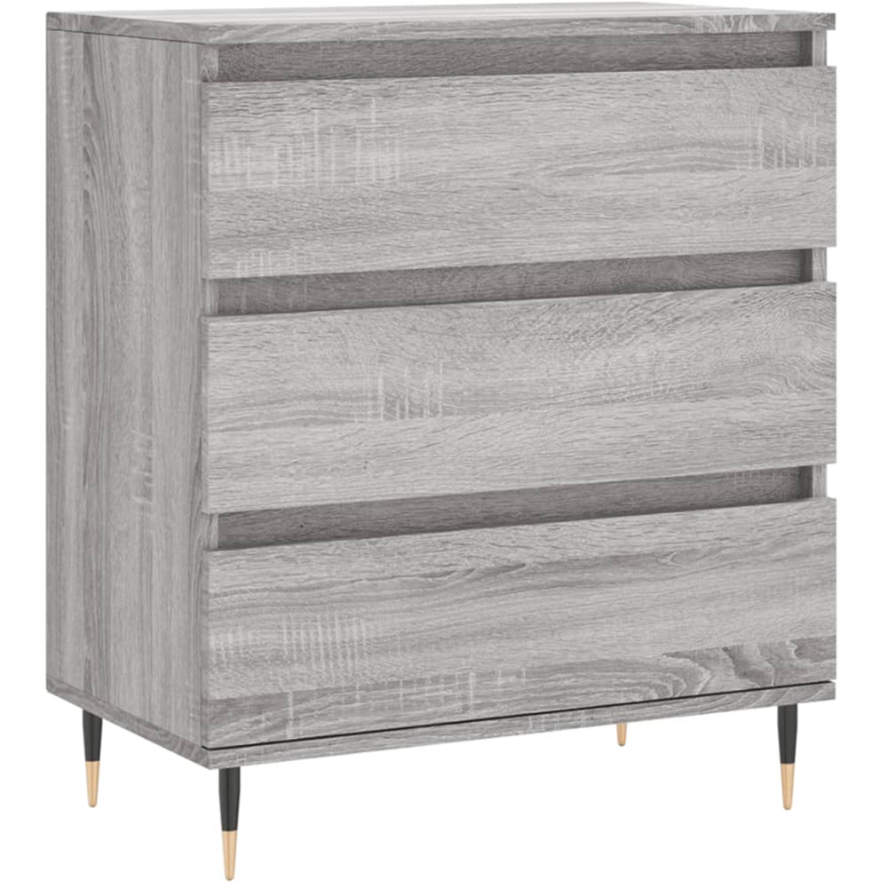 vidaXL 3 Door Grey Sonoma Wooden Sideboard Image 2