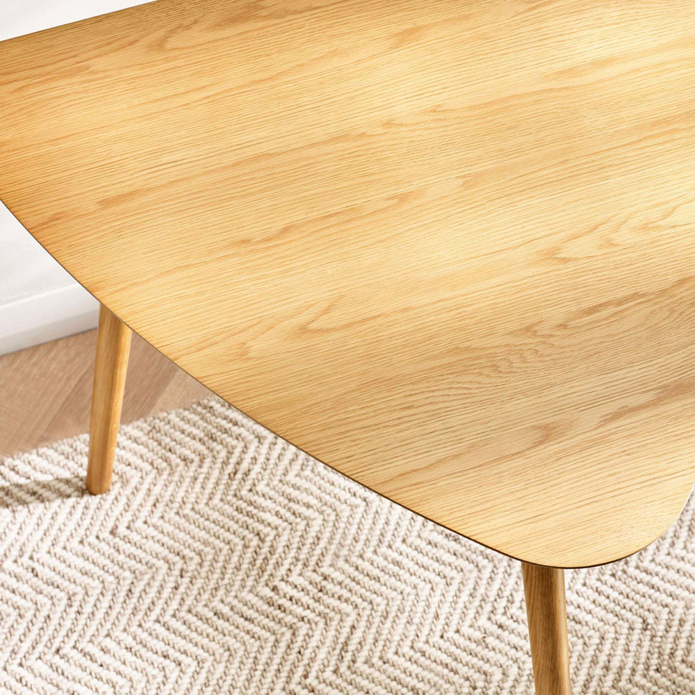 Julian Bowen Athena 3 Seater Light Oak Triangular Dining Table Image 6