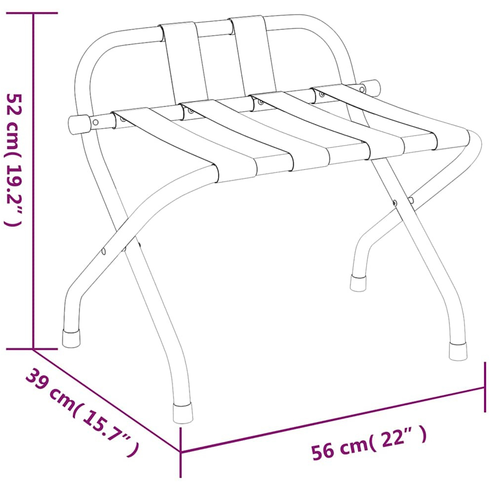 Walplus Black Luggage Rack with Backrest 52 x 56 x 39cm Image 8