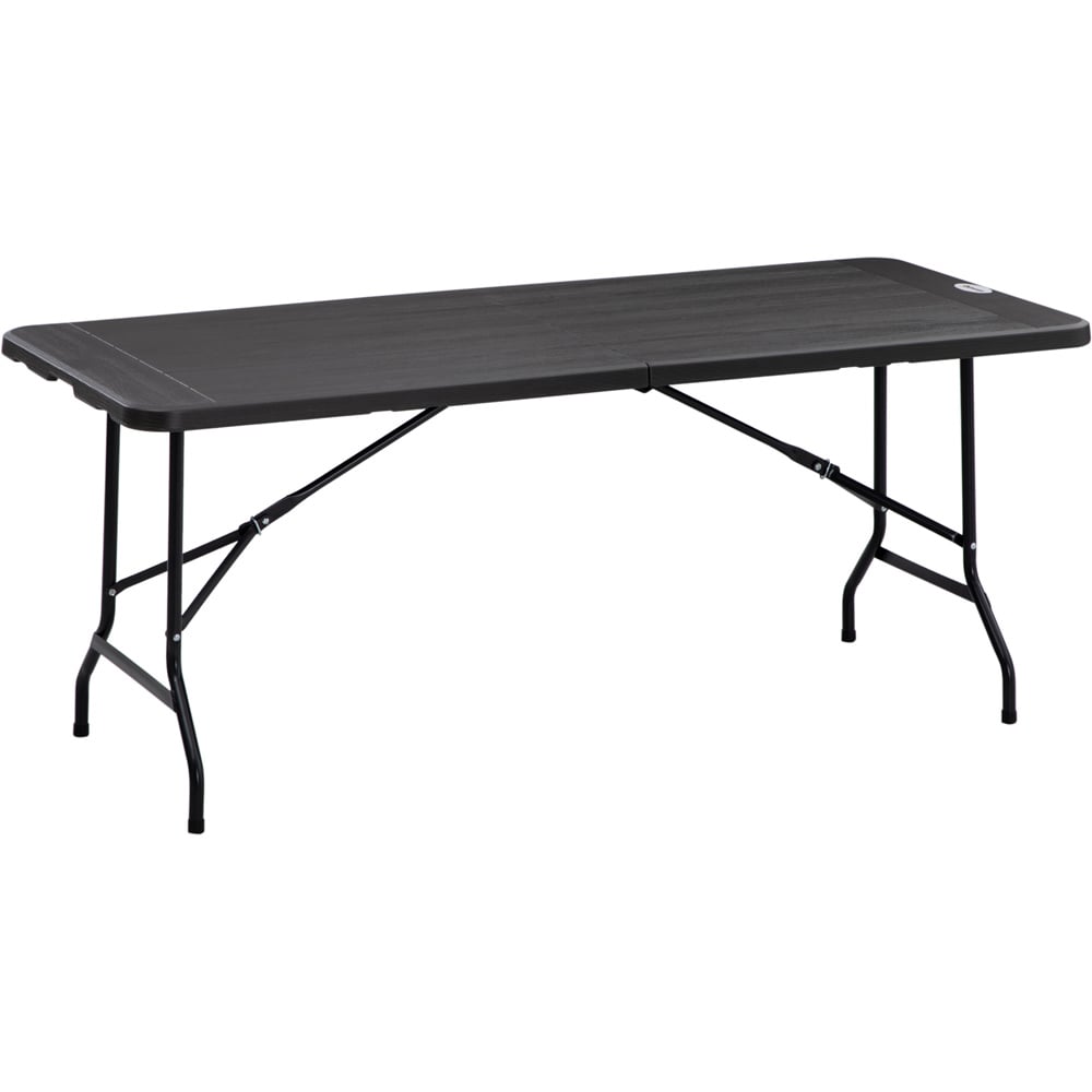 Outsunny 6 Seater Black Folding Garden Dining Table Image 2