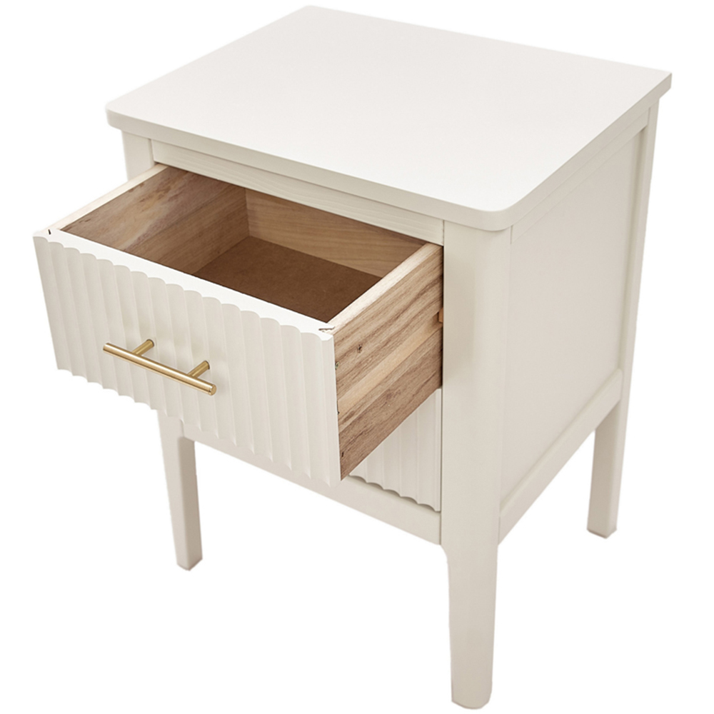 Palau 2 Drawer White Bedside Table Image 5