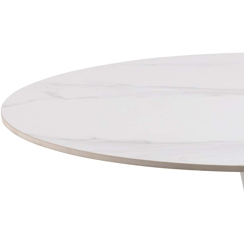 Florence Malta Ceramic Round Dining Table White Image 4