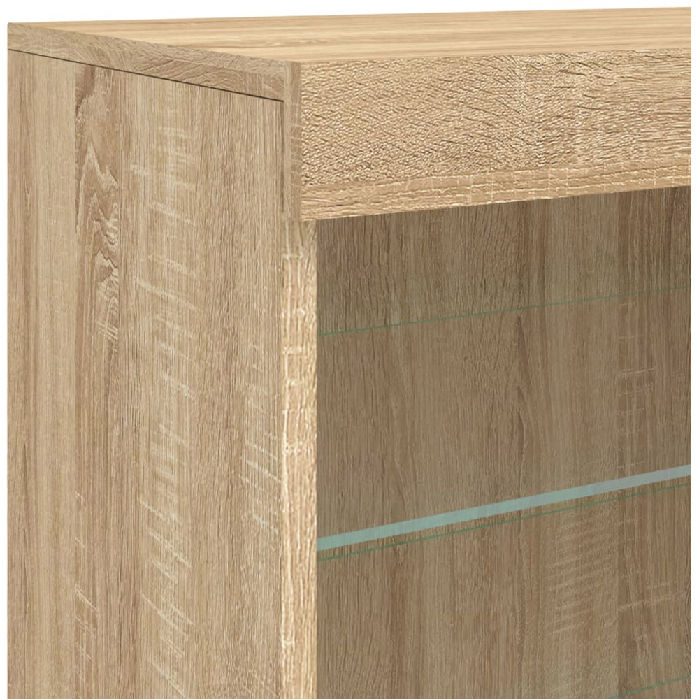 vidaXL 4 Shelf Sonoma Oak Sideboard with RGB LED Lights Image 9