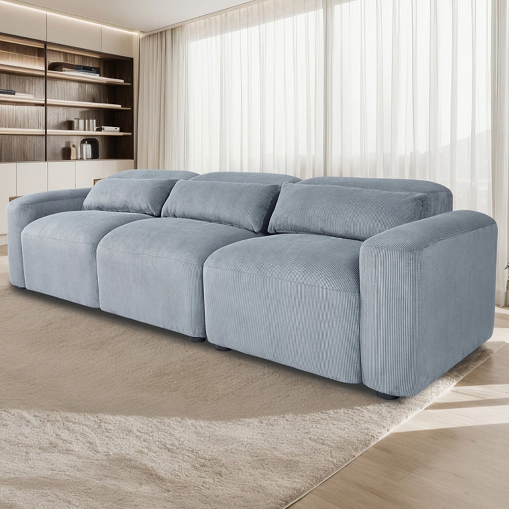 Furniture One 3 Seater Spring Cushion Corduroy Sofa Image 1