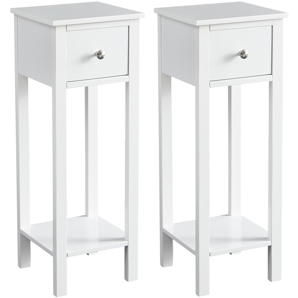Brooklyn Amelia Single Drawer Single Shelf White Solid Wooden Bedside Table Image 2