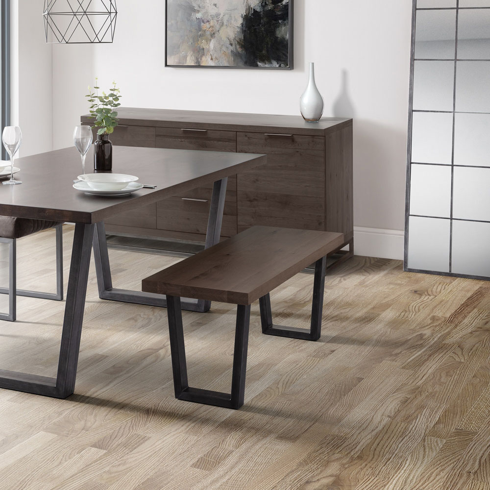 Julian Bowen Brooklyn 2 Seater Dark Oak Dining Bench Image 5