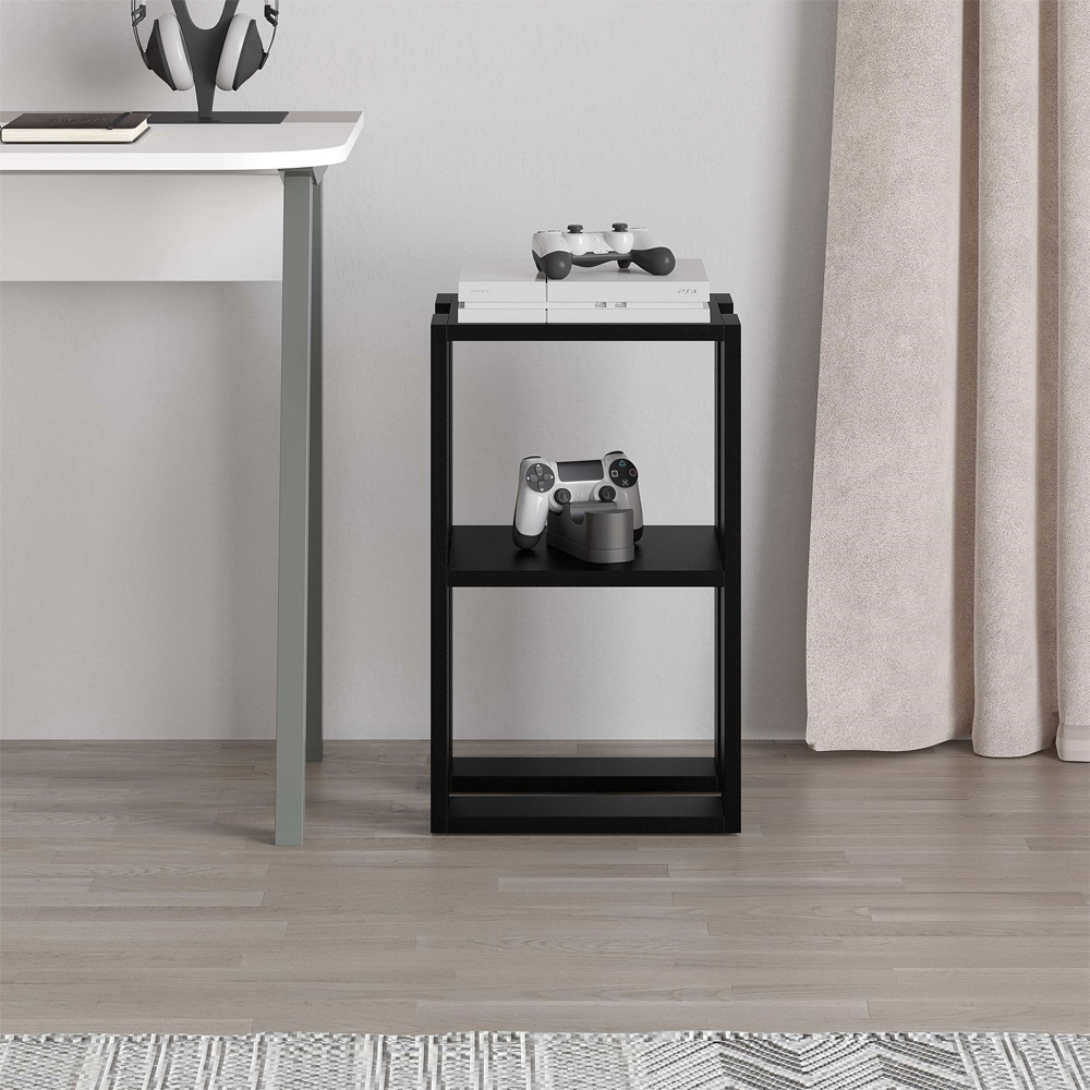 Decortie Lonie Black Bute Bedside Table Image 4