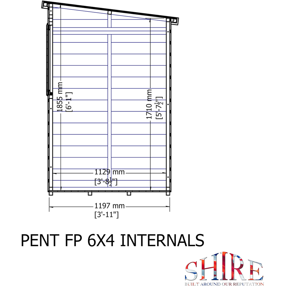 Shire 6 x 4ft Shiplap Pent Shed Image 8