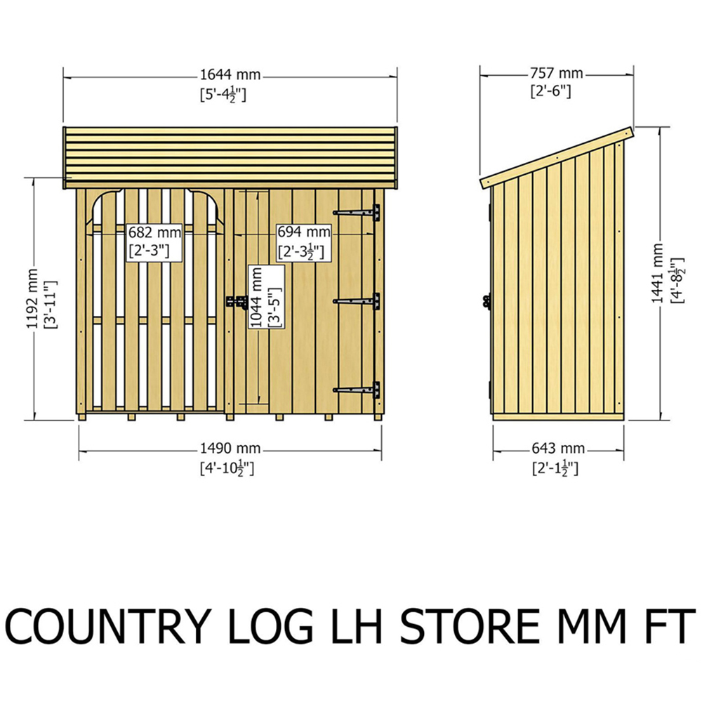 Shire 5 x 2ft Country Log and Tool Store Image 5
