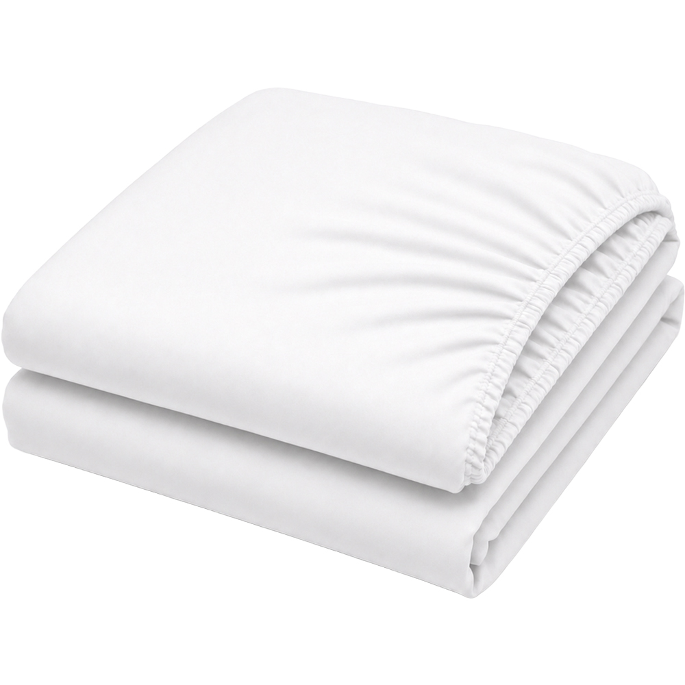 MHG Living Single White 30cm Deep Microfibre Fitted Sheet Image 1