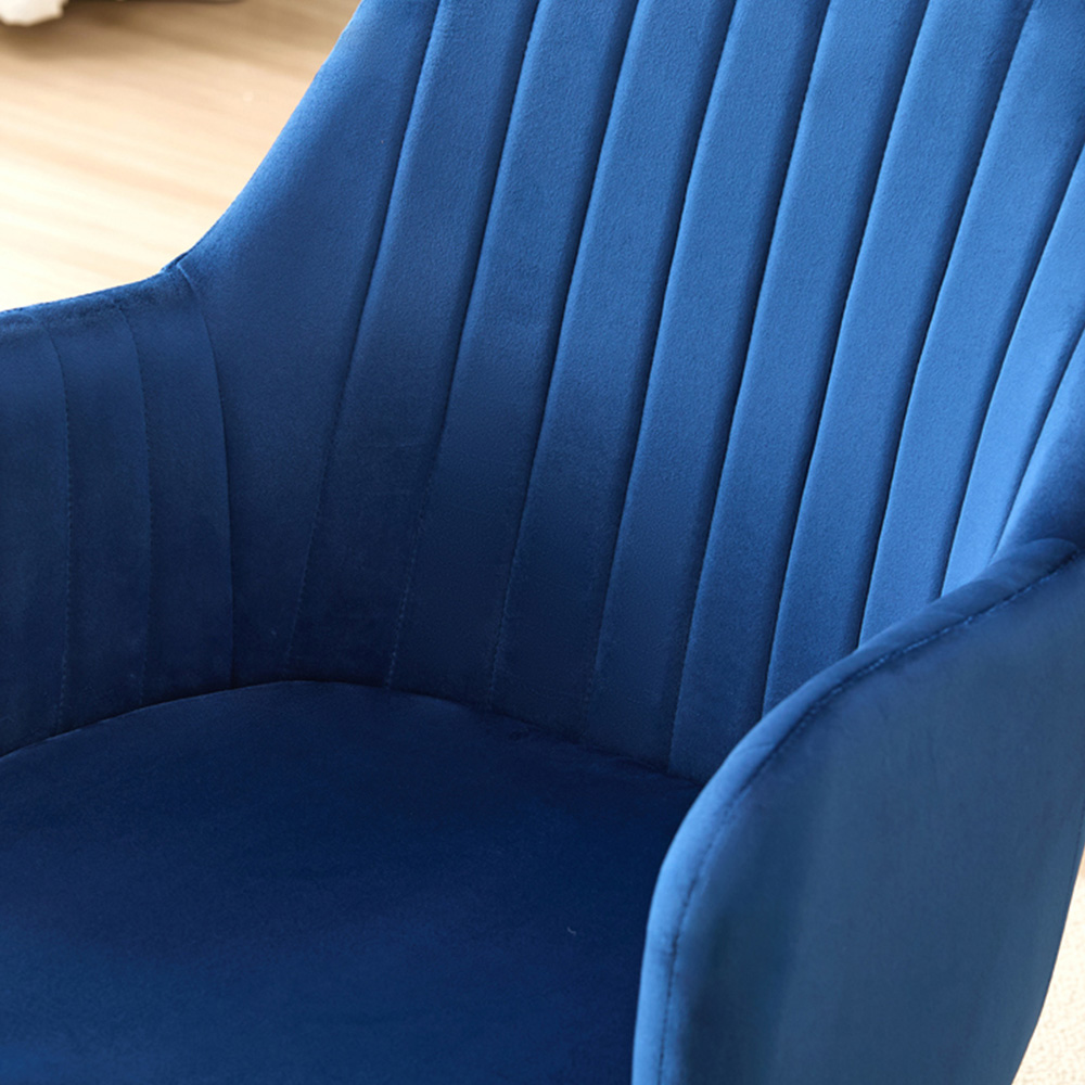 Indoor Living Charlotte Set of 2 Blue Velvet Dining Chair Image 2