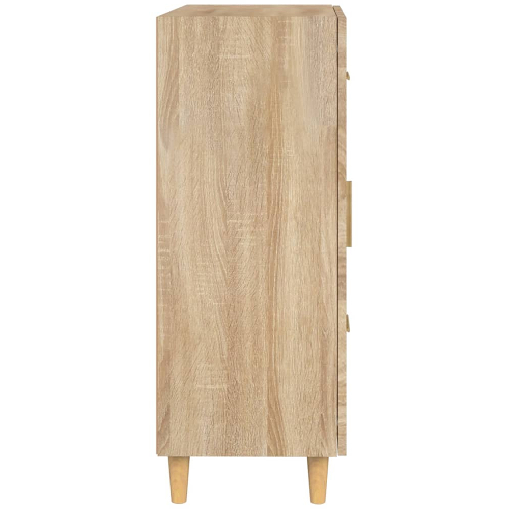 vidaXL Single Glass Door 3 Drawer Sonoma Oak Sideboard Image 7