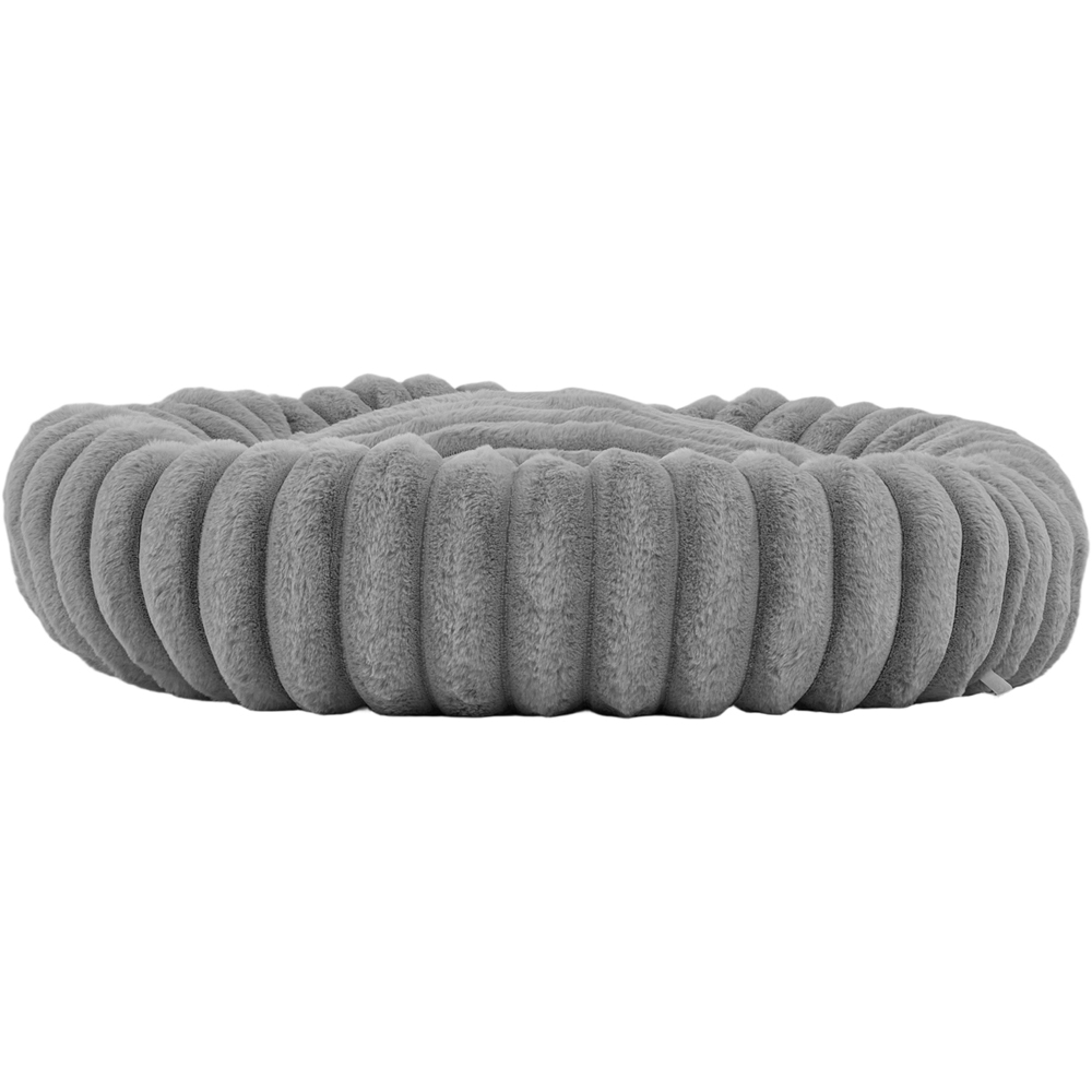 H&O Direct 60cm Grey Round Soft Warm Pet Bed Image 2