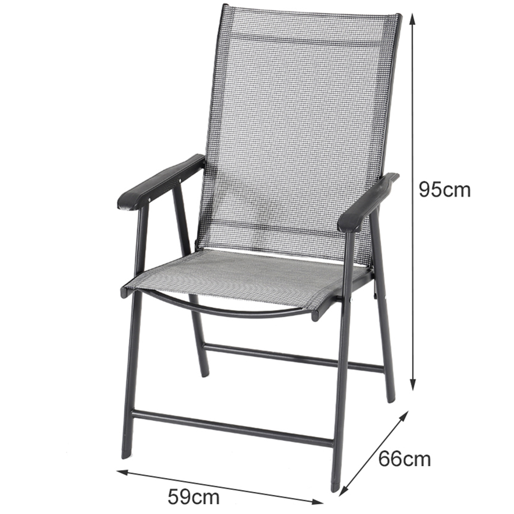 Living and Home Foldable 2 Seater Black Round Patio Set Image 7
