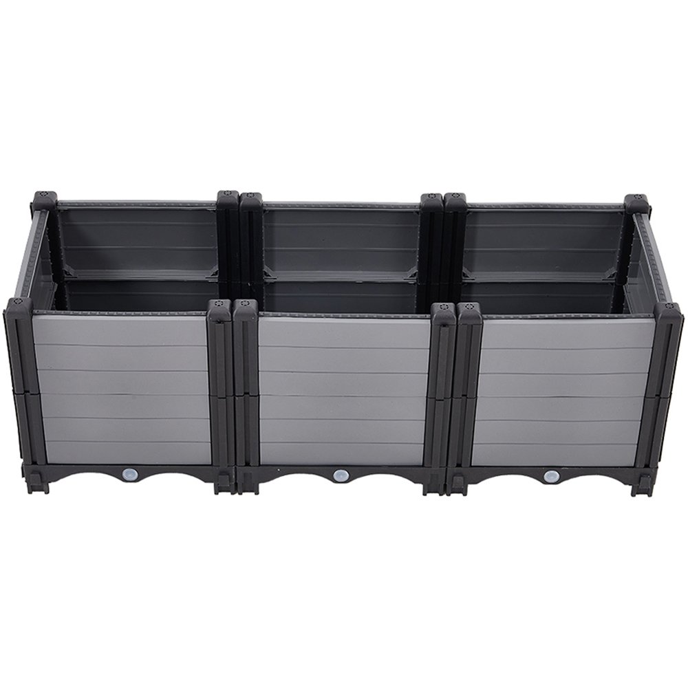 Living and Home Grey and Black Plastic Deep Raised Garden Bed Kit 33 x 90 x 30cm Image 2