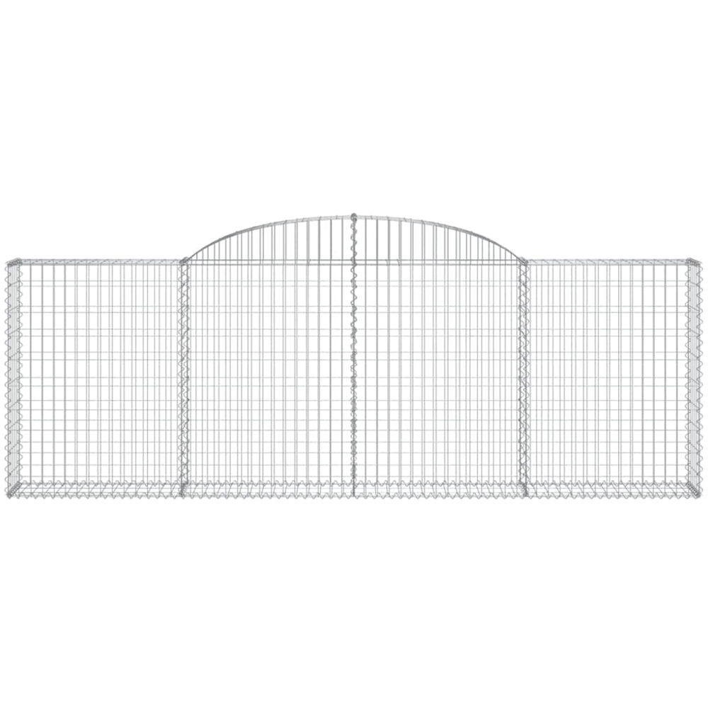 vidaXL Silver Galvanised Iron Arched Gabion Basket 300 x 30 x 100/120cm 2 Pack Image 2