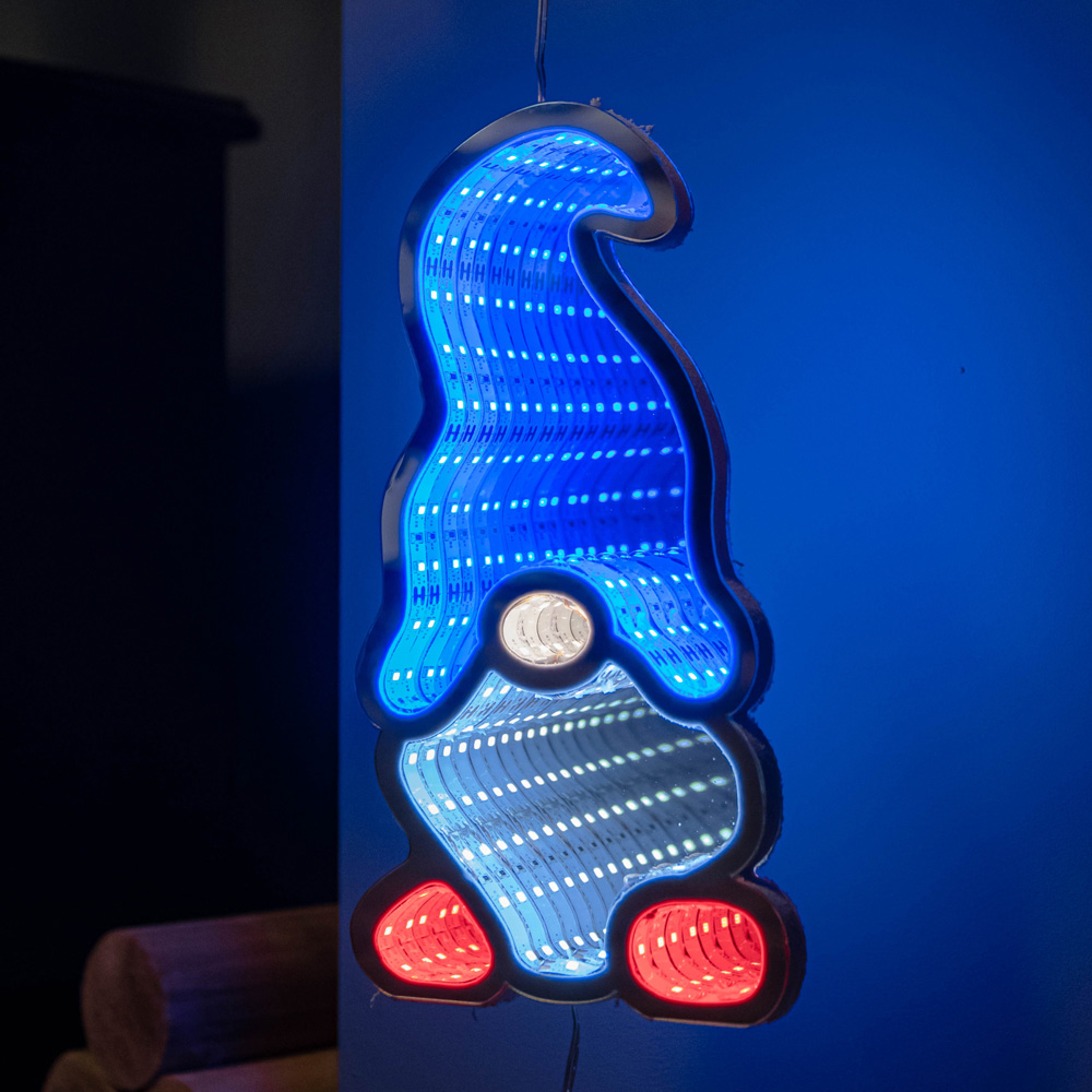 Premier Multicolour LED Light Up Parachuting Christmas Gonk Hanging Infinity Light Decoration 60cm Image 6