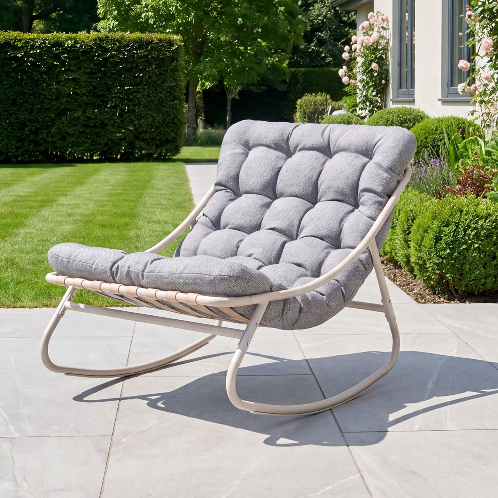 Artemis Home Softrock Light Grey Outdoor Rocking Chair Image 2