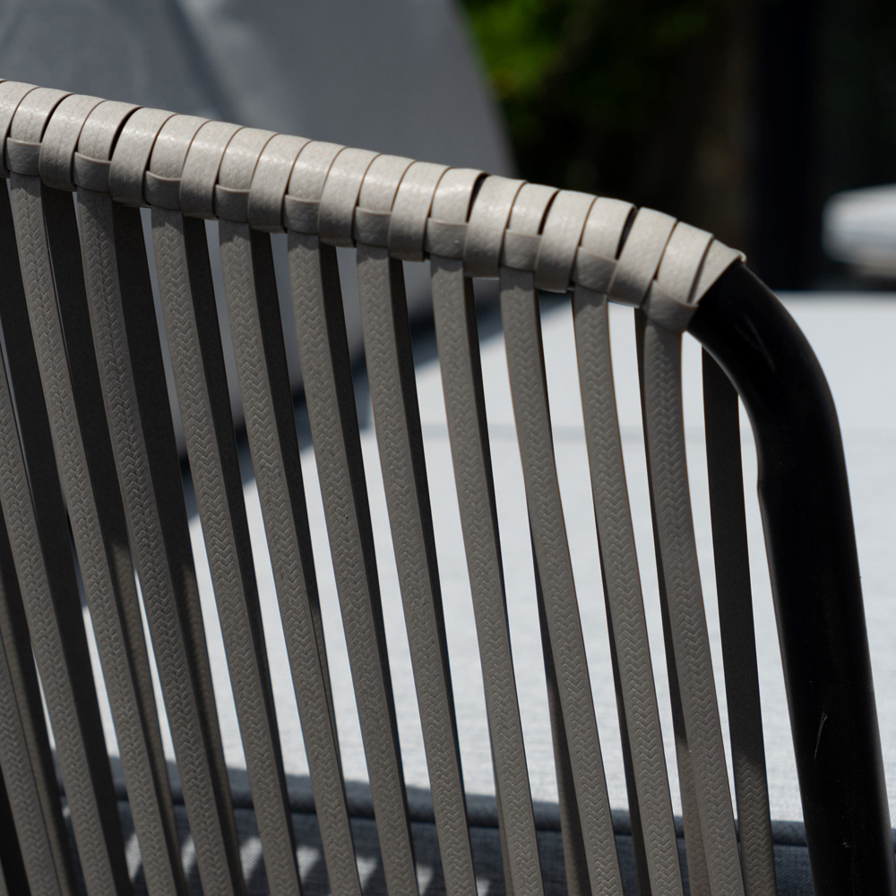 Artemis Home Sartene 6 Seater Light Grey and Black Garden Corner Lounge Set Image 4