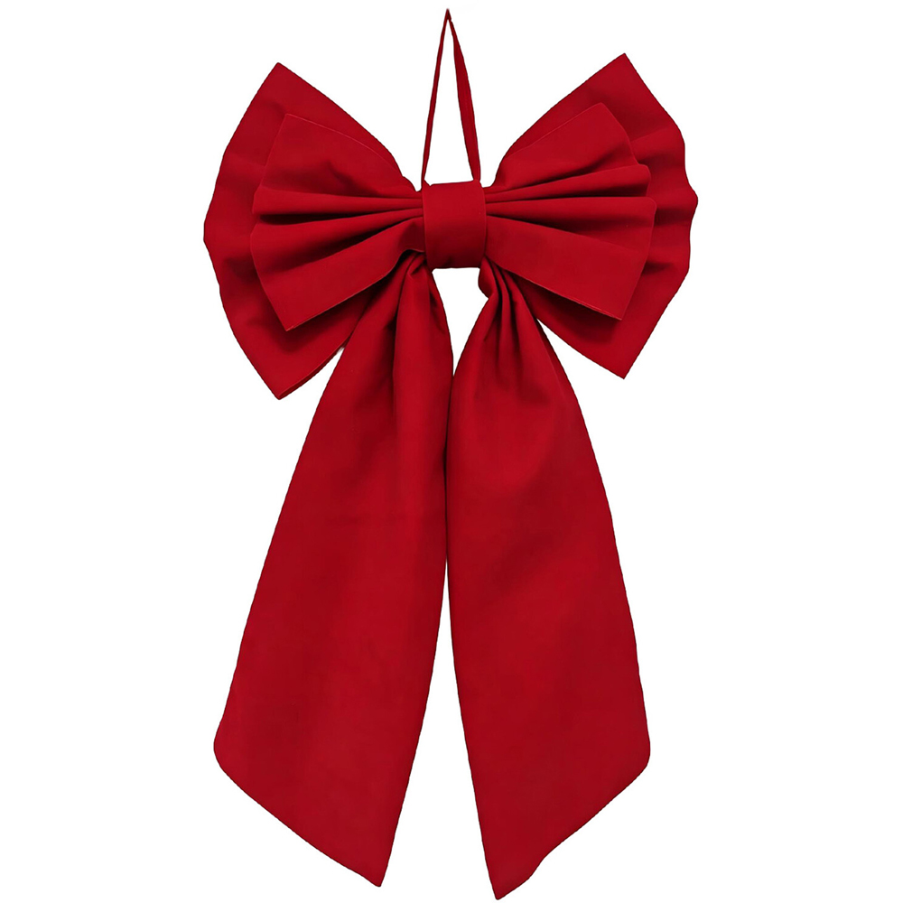 Double Decorative Hanging Bow Red Image 1