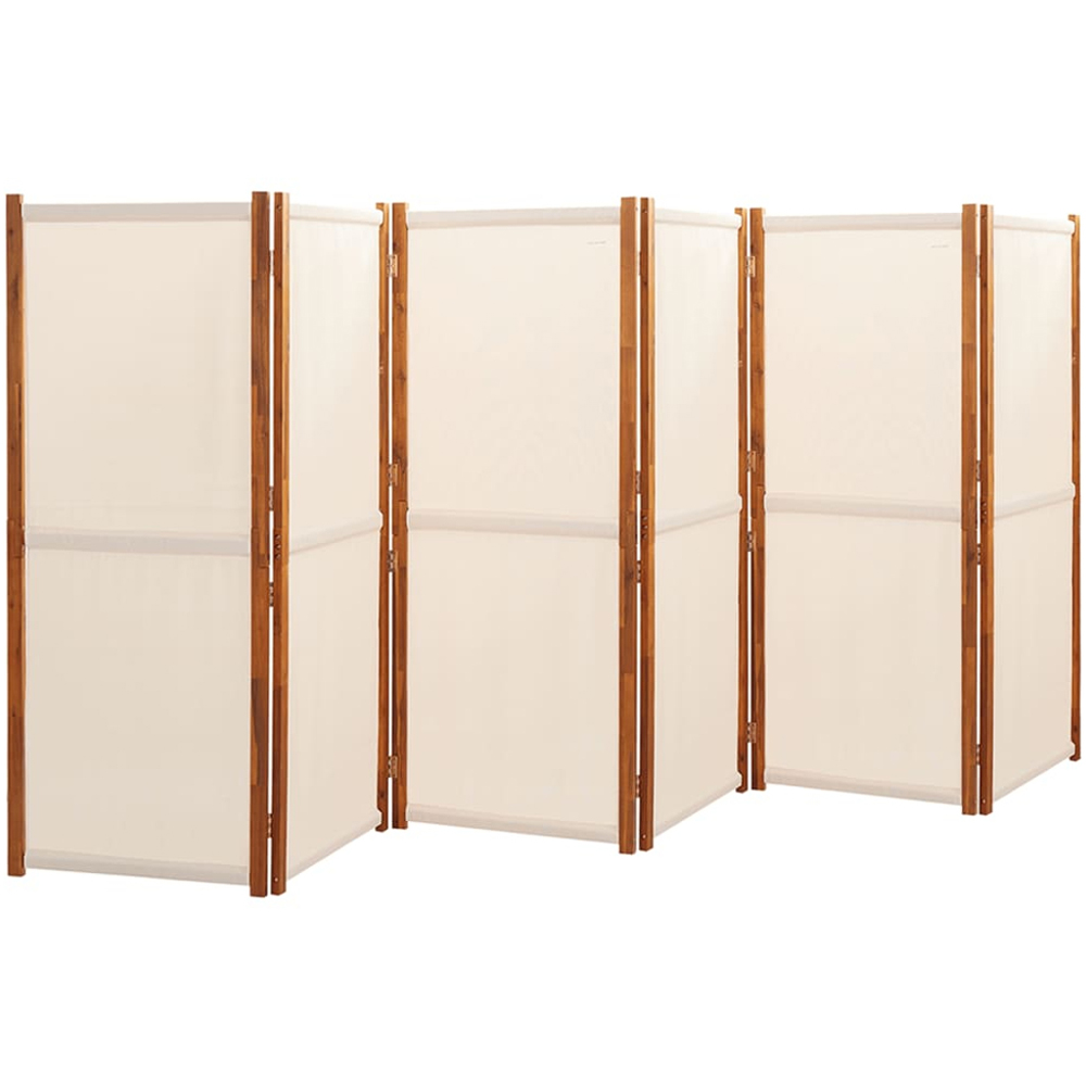 vidaXL Cream White 6 Panel Room Divider 420 x 180cm Image 2
