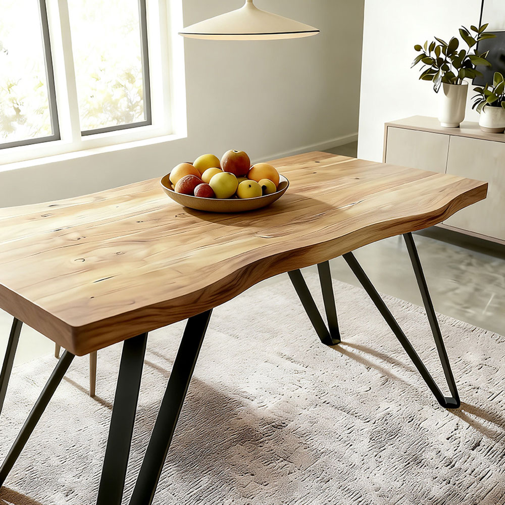 Home Source Arbore 4 Seater Dining Table Oak Woodgrain Effect Image 3