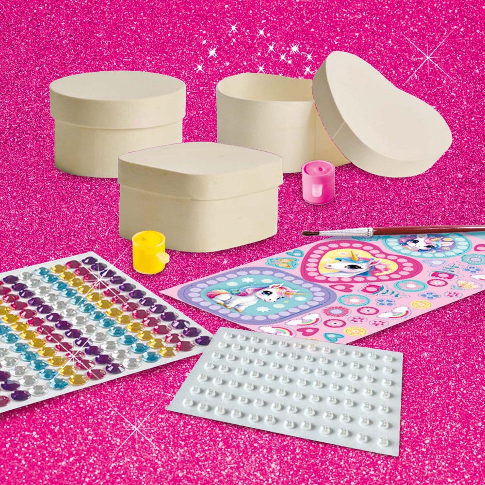 SES Creative Unicorn Diamond Painting Wooden Jewellery Box Set Image 3