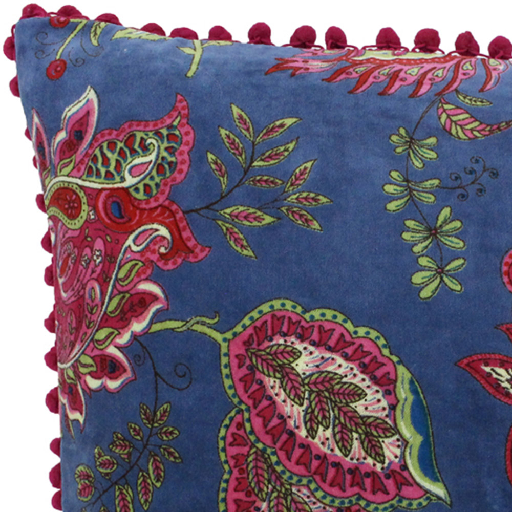 Paoletti Malisa Smoke Blue Paisley Cushion Image 2
