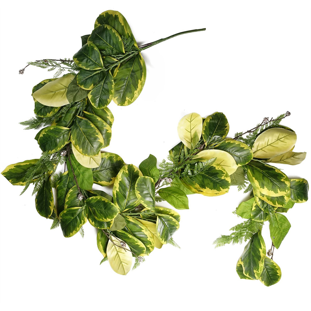 Leaf Golden Trailing Ficus Artificial Garland 180cm Image 1