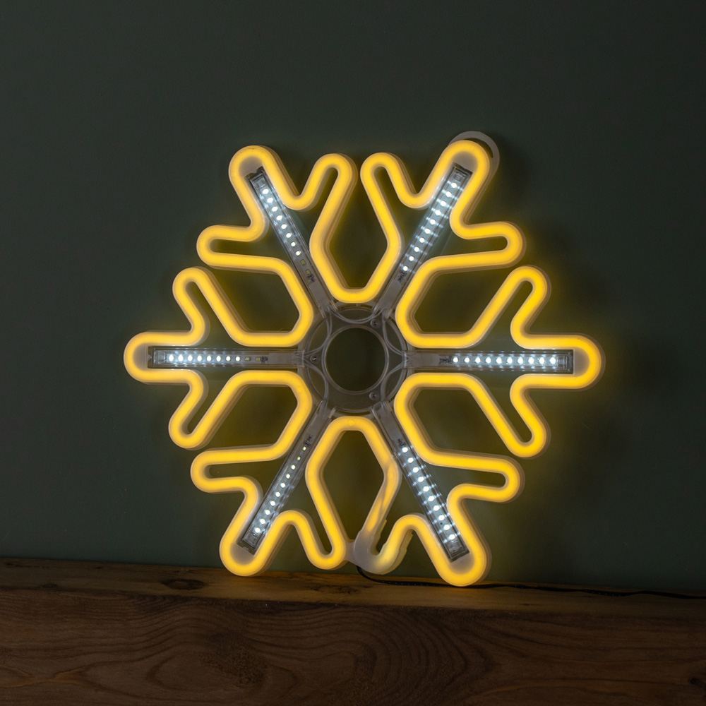 Samuel Alexander Warm and Cool White LED Neon Flex Christmas Snowflake 40cm Image 3