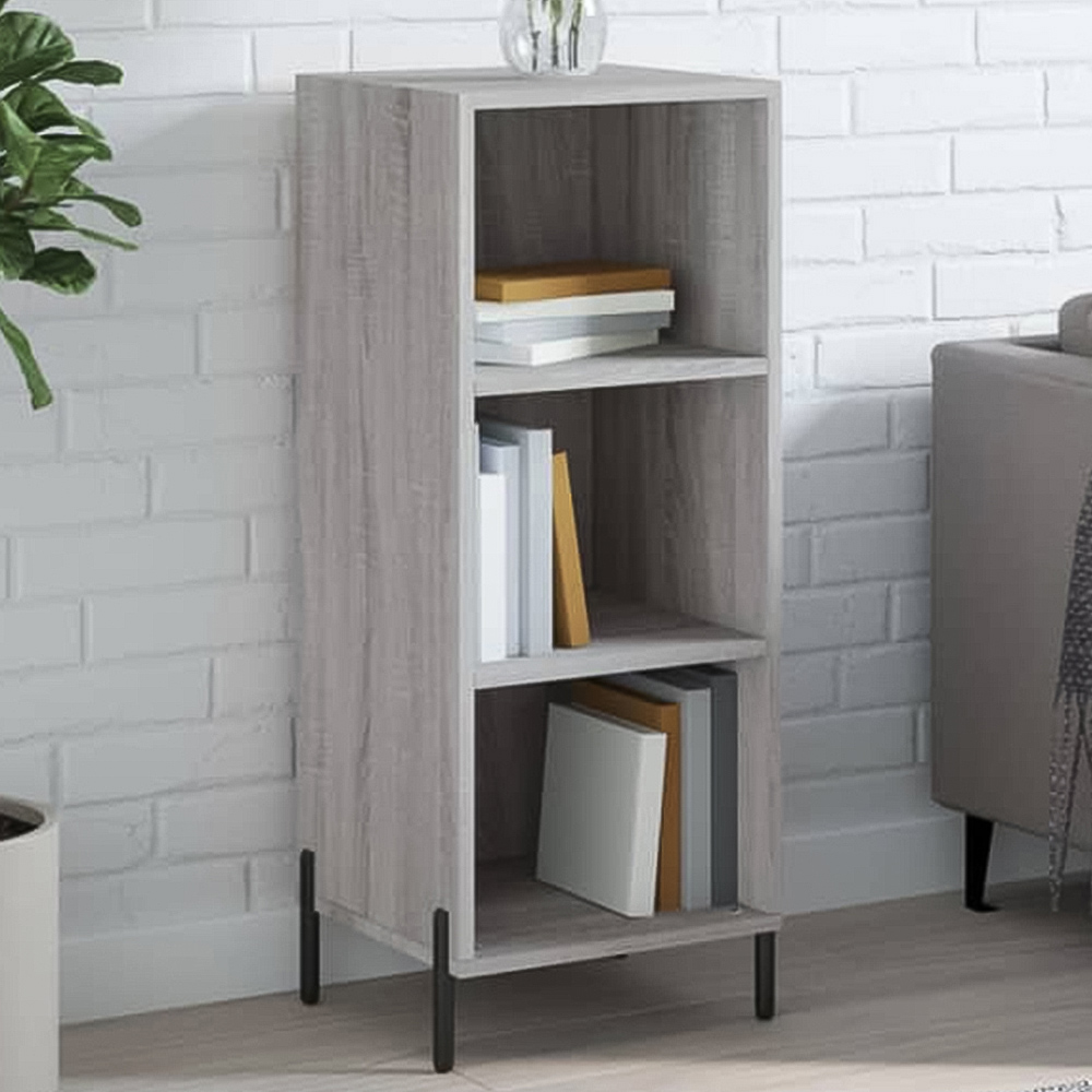 vidaXL 3 Shelf Grey Sonoma Sideboard Image 1