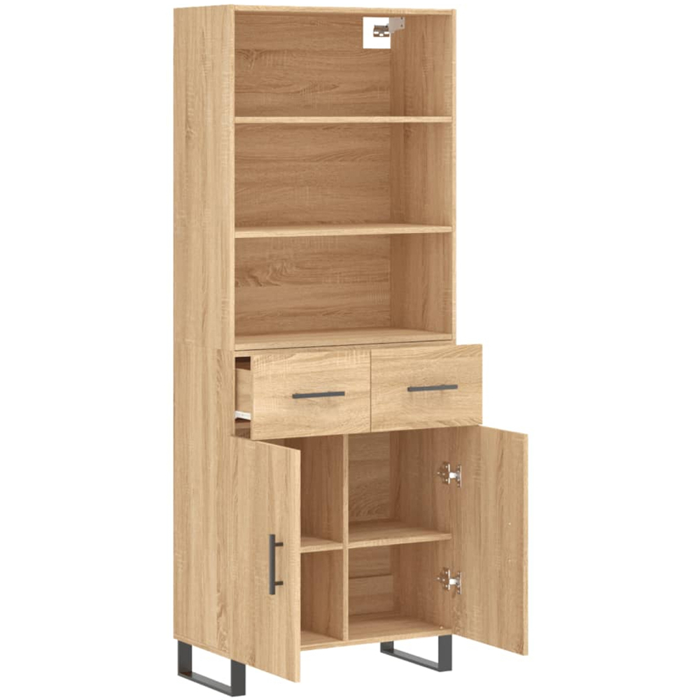 vidaXL 2 Door 2 Drawer 3 Shelf Sonoma Oak Highboard Image 4