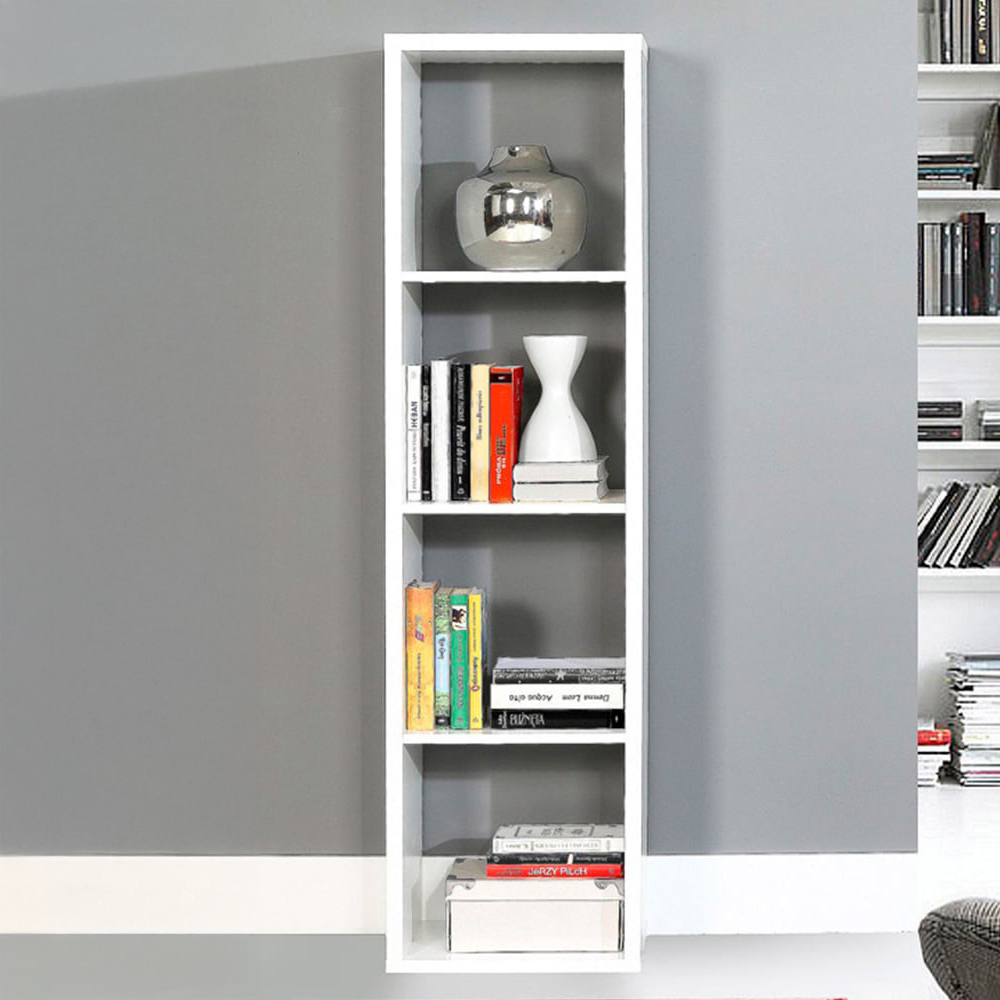 Florence Mauro 3 Shelf Matt White Bookshelf Image 1