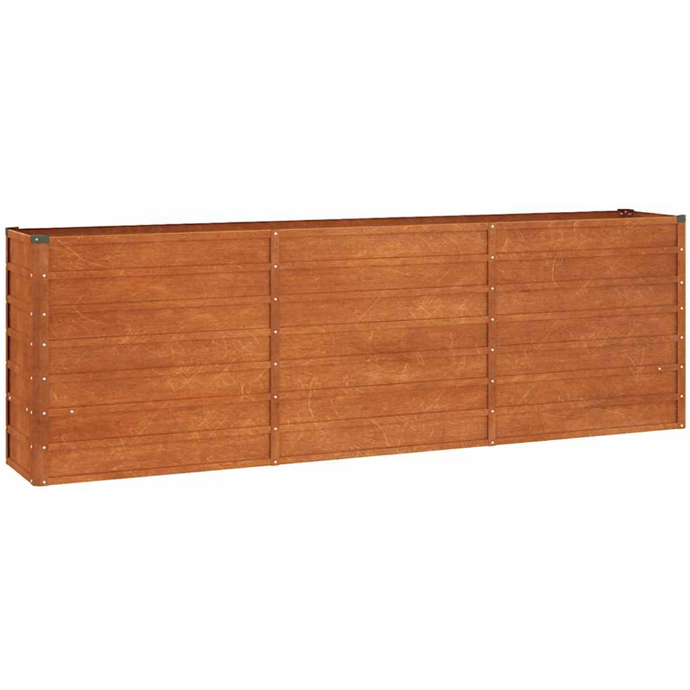 vidaXL Brown Corten Steel Raised Garden Bed 77 x 240 x 40cm Image 1