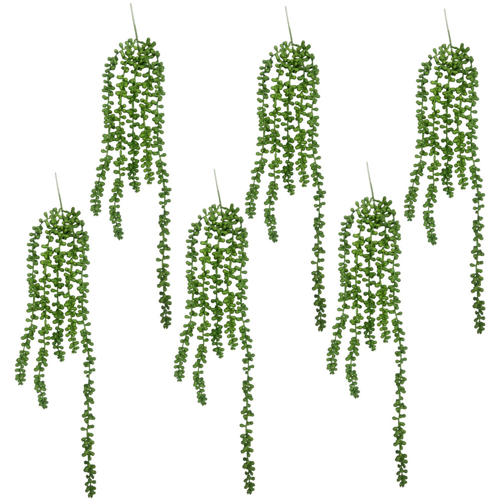 Leaf Pearl String Hanging Artificial Plant 70cm 6 Pack Image 1