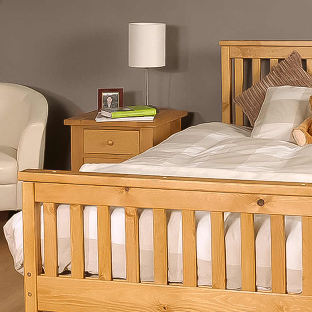 Brooklyn King Size Caramel Wooden Bed Frame Image 2