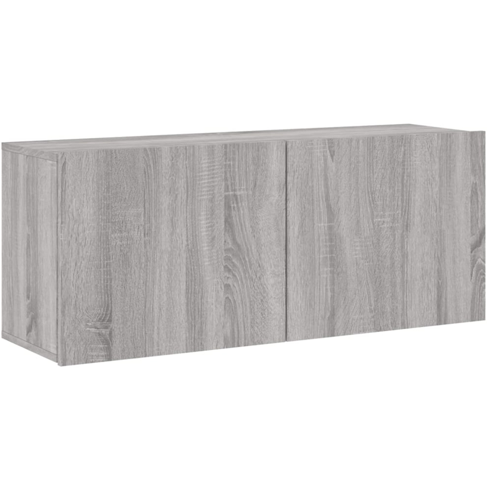 vidaXL 2 Door Grey Sonoma Wall Mounted TV Cabinet Image 2