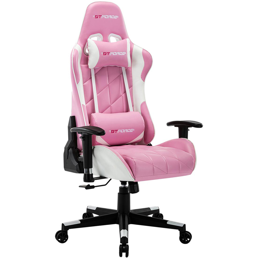 Furniture Online Pro Gt Pink Faux Leather Reclining Gaming Chair Image 2