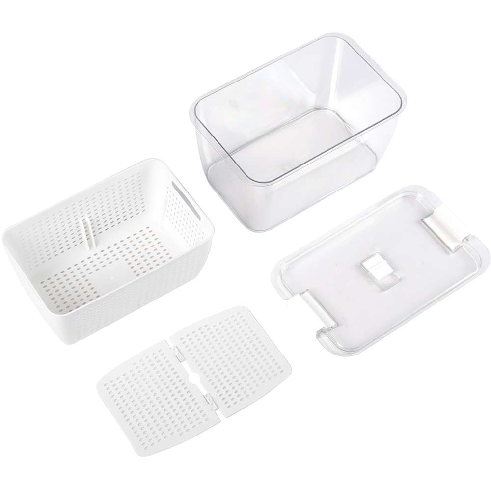 Living and Home Transparent Fridge Storage Container with Drain Basket 4.5L Image 3