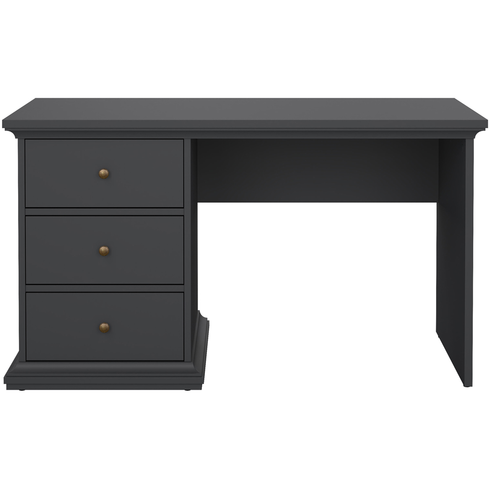 Florence Paris 3 Drawer Desk Matt Grey Image 4