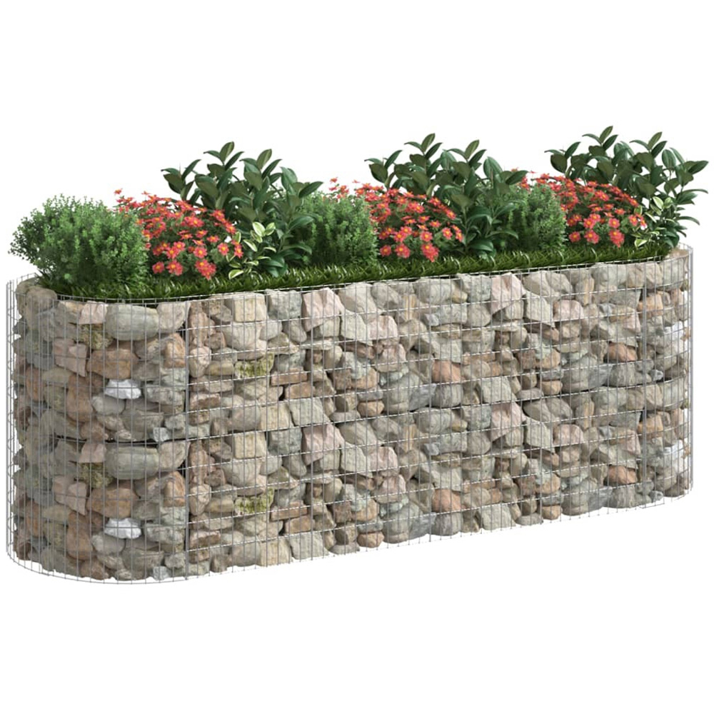 vidaXL Silver Galvanised Iron Gabion Raised Bed 300 x 100 x 100cm Image 2
