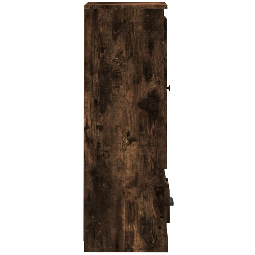 vidaXL Single Door Single Drawer Smoked Oak Highboard Image 4