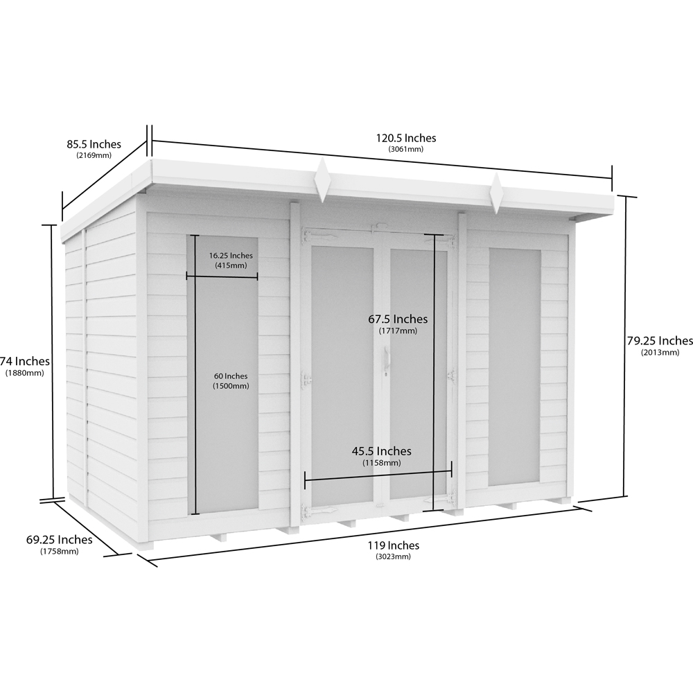 DIY Sheds 10 x 6ft Tongue and Groove Timber Pent Summerhouse Image 7