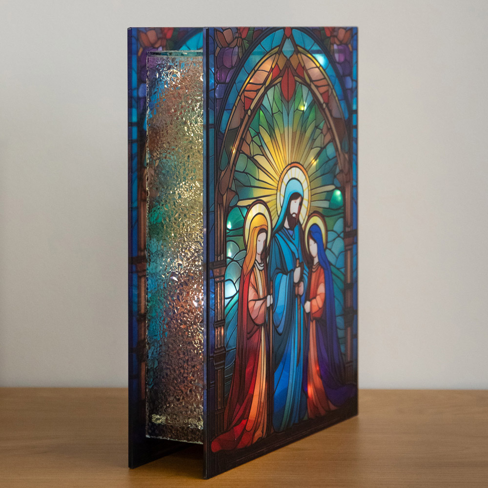Samuel Alexander Light Up Stained Glass Nativity Scene Christmas Decoration 28 x 21cm Image 7
