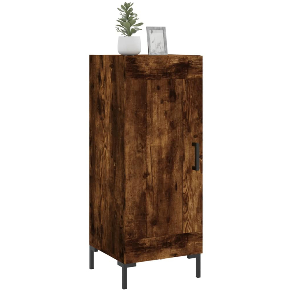 vidaXL Single Door Smoked Oak Sideboard Image 3
