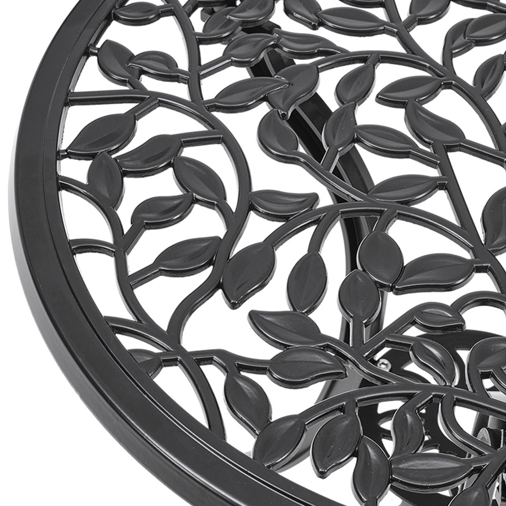 Living and Home 2 Seater Leaf Cast Aluminium Bistro Set Image 4