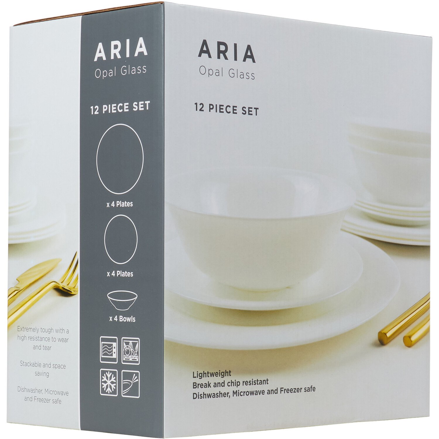 12-Piece Aria Dinner Set - White Image 4
